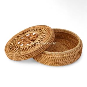 Round Modern Rattan Box