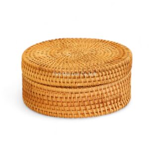 Round Natural Rattan Box