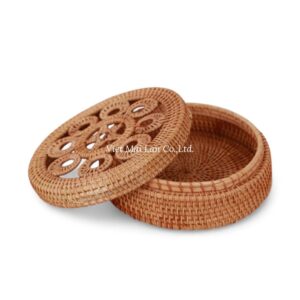 Round Rattan Box