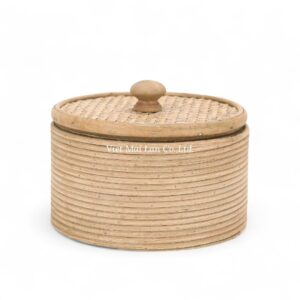 Round Rattan Box with Lid