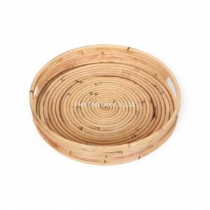 Round Rattan Tray