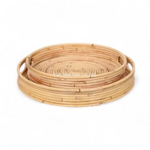 Round Rattan Tray