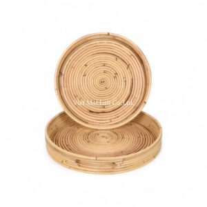 Round Rattan Tray