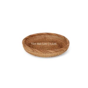 Round Rattan Tray Set