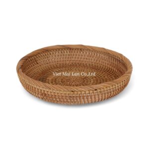 Round Rattan Tray Set