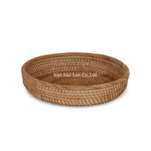 Round Rattan Tray Set