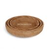 Round Rattan Tray Set