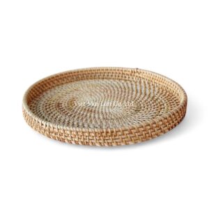 Rustic Oval Rattan Tray