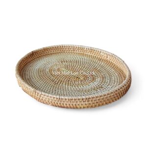Rustic Oval Rattan Tray