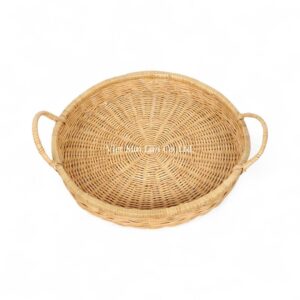 Rustic Rattan Tray with Handles