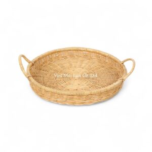 Rustic Rattan Tray with Handles