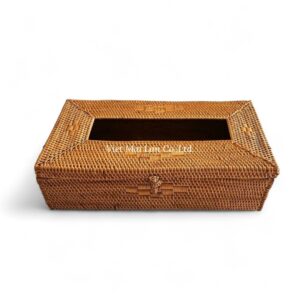 Rustic Rectangular Rattan Tissue Box
