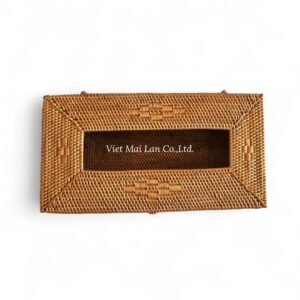 Rustic Rectangular Rattan Tissue Box