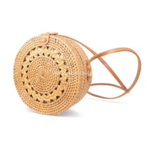 Rustic Round Rattan Bag