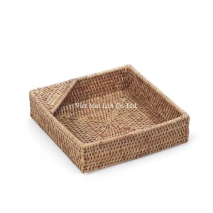 Rustic Square Rattan Tissue Box