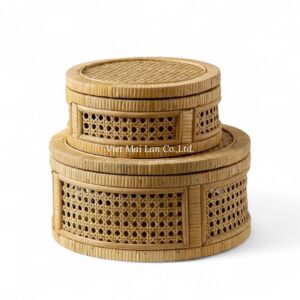 Set 2 Natural Jewelry Rattan Boxes