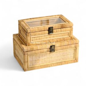 Set 2 Rattan Boxes