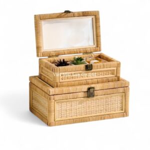 Set 2 Rattan Boxes