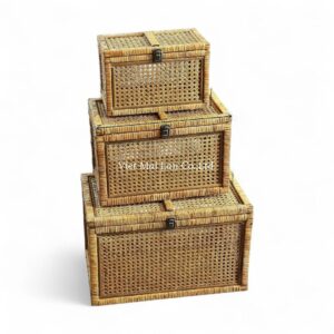 Set 3 Rattan Boxes