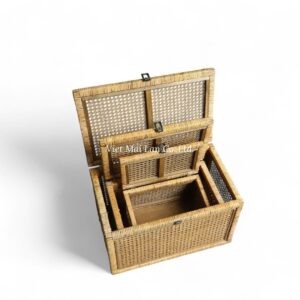 Set 3 Rattan Boxes