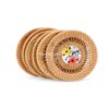 Set 6 Floral Rattan Coasters
