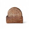 Set Dark Brown Rattan Coaster