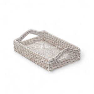Set Rectangular Rattan Tray