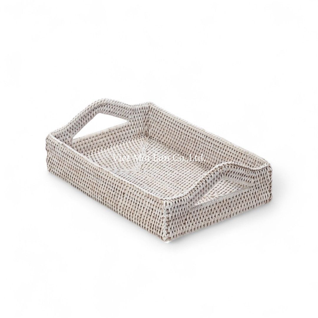 Set Rectangular Rattan Tray