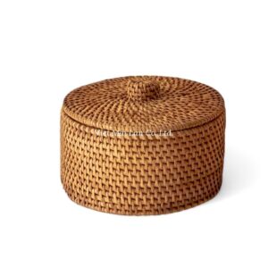 Small Brown Jewelry Rattan Box