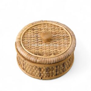 Small Round Rattan Box