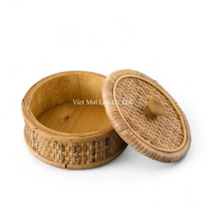 Small Round Rattan Box