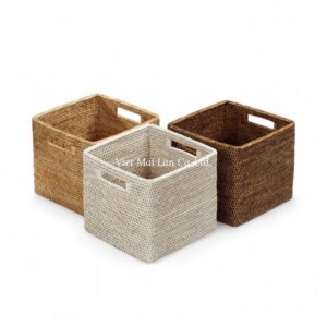 Square Rattan Storage Basket