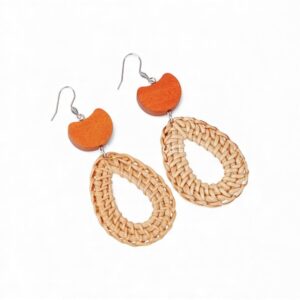 Teardrop Rattan Earrings