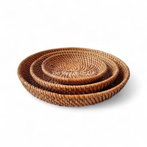 Timeless Rattan Tray Set