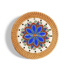 Tropical Ceramic Rattan Coaster