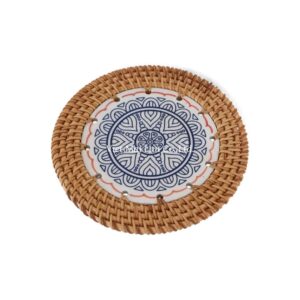 Vietnam Ceramic Rattan Coaster