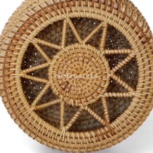 Vintage Round Rattan Box