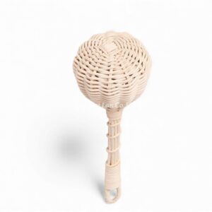 White Rattan Baby Rattle