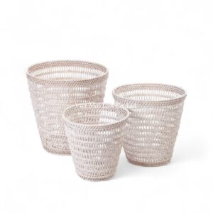 White Rattan Laundry Basket