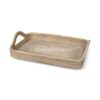 White Rectangular Rattan Tray