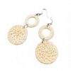 White Round Rattan Earrings