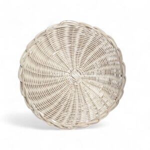White Round Rattan Placemat