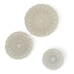 White Round Rattan Placemat