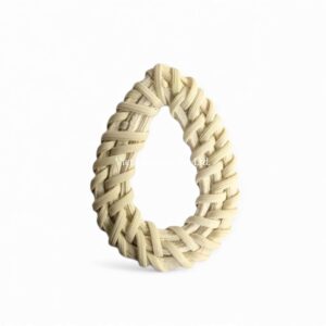 White Teardrop Rattan Charm