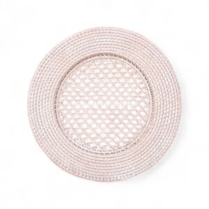White Wash Rattan Charger Plate
