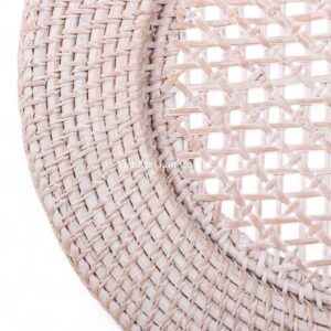 White Wash Rattan Charger Plate