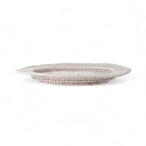White Wash Rattan Charger Plate