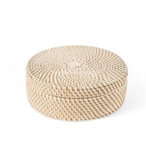 White wash Rattan Box