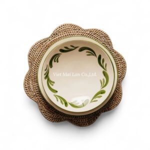 White wash Rattan Placemat