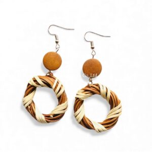 Wholesale Natural Rattan Earrings